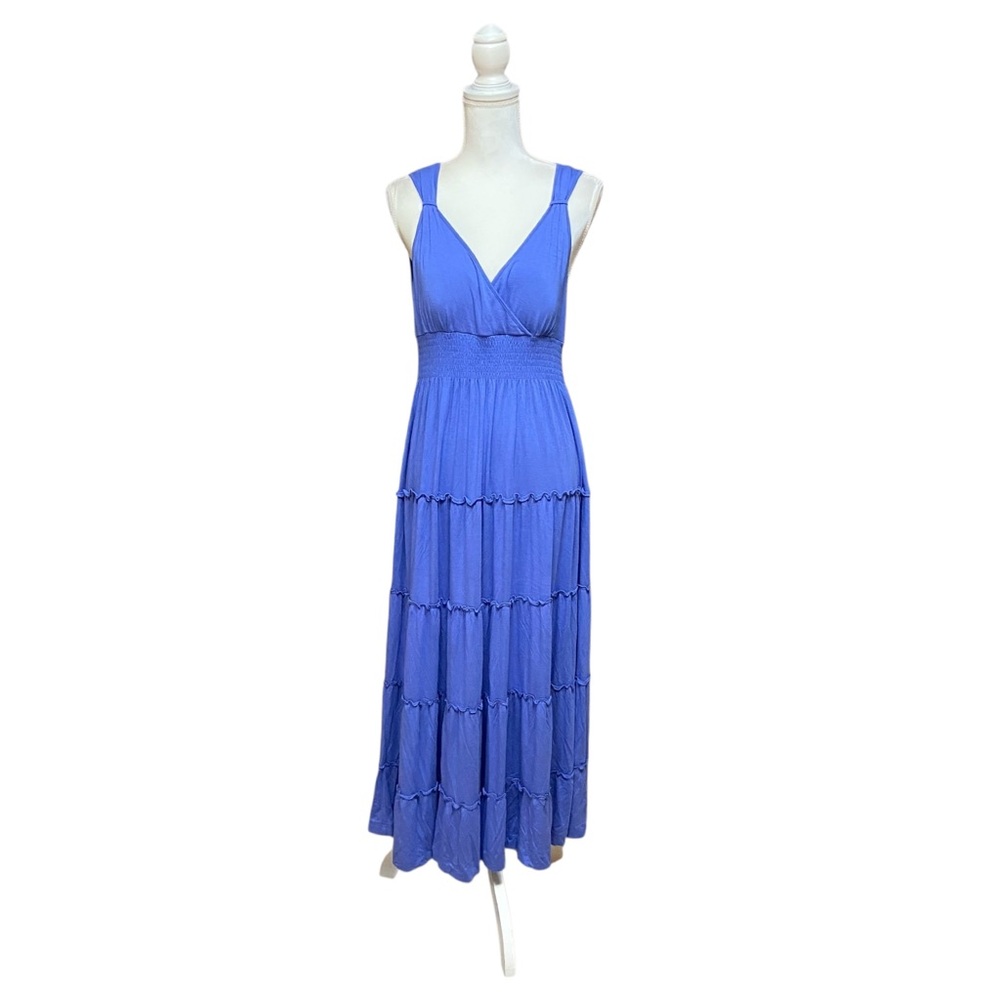 Spense Tiered Women’s Flare Maxi Dress Festival Smocked Sleeveless Dress Boho